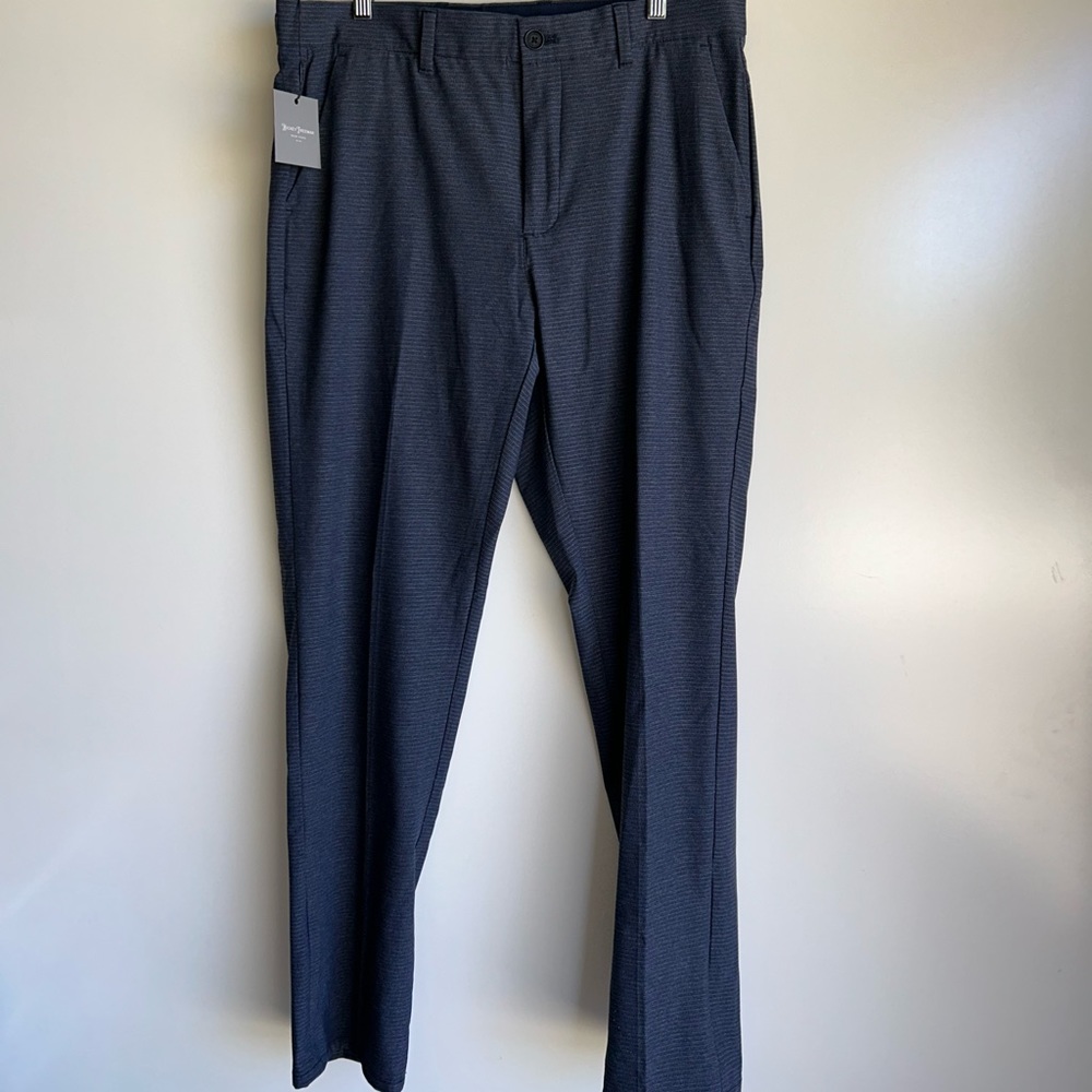 NWT Hickey Freeman Honeycomb Commuter Pants Navy Size 33x32